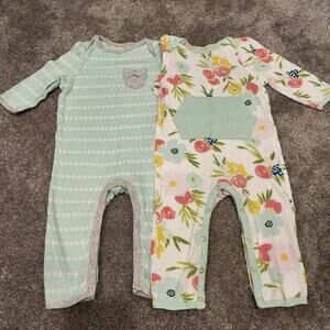 Cloud Island Baby Girls Floral Romper Bundle Sz 6-9M